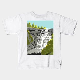 Cuyahoga Valley National Park along Cuyahoga River in Akron and Cleveland Ohio United States WPA Poster Art Color Kids T-Shirt